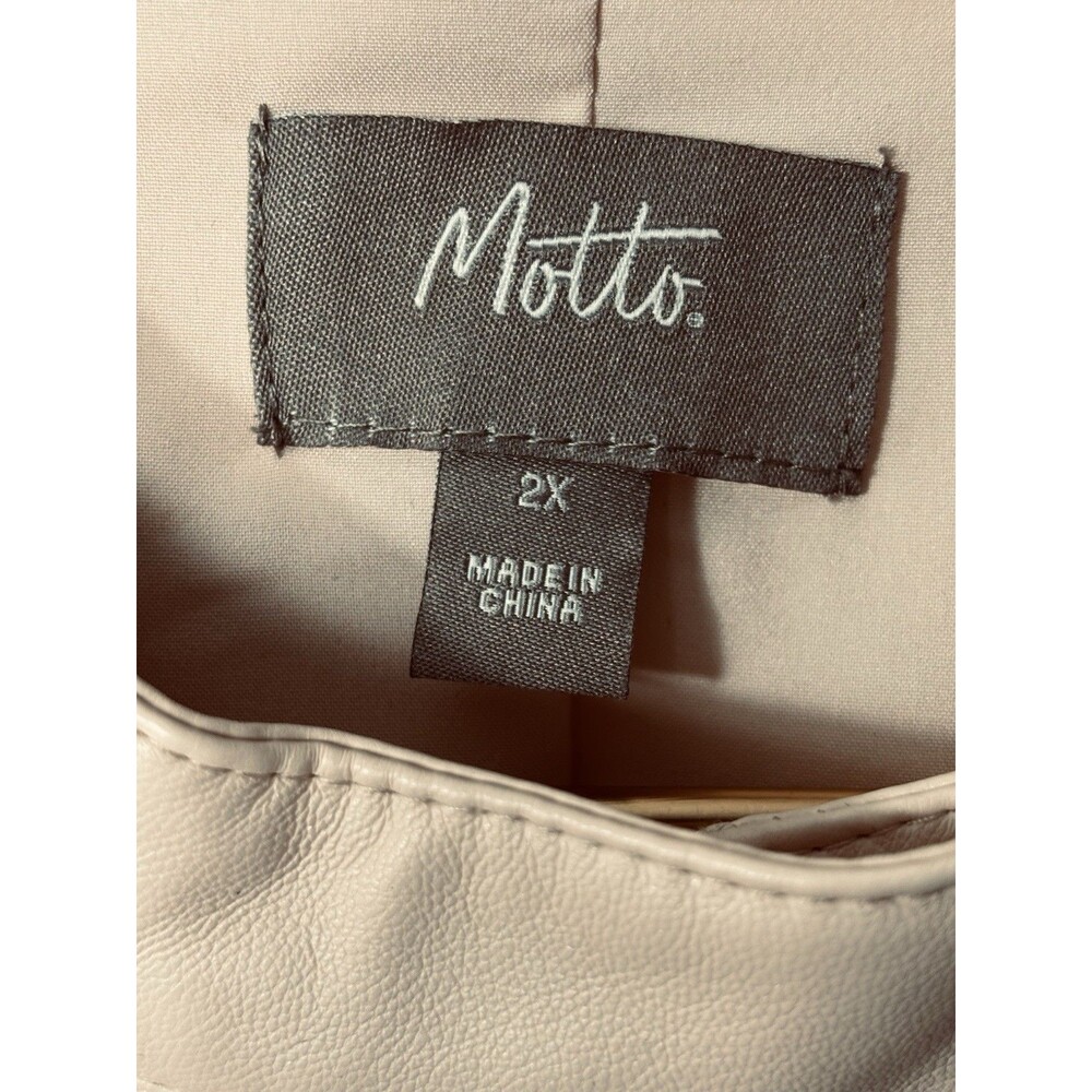 NWOT Motto Faux Leather Jacket Cream Color Size 2X - Picture 2 of 8
